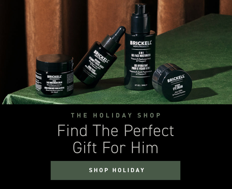 The Holiday Shop - Find the perfect gift for him. Button Text: SHOP HOLIDAY