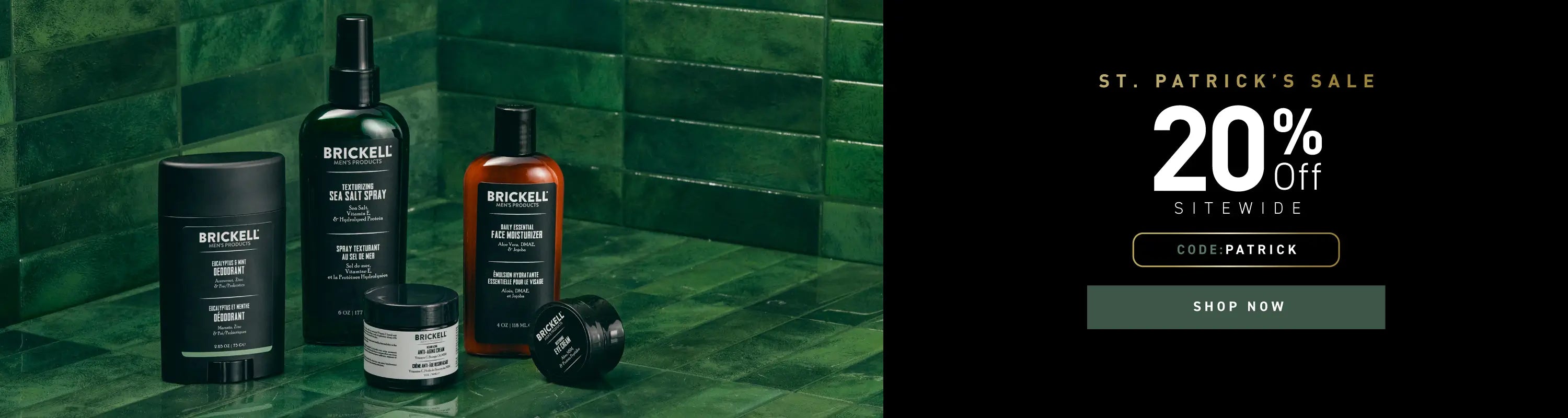 St. Patrick's Sale: 20% off Sitewide. Code: PATRICK. Shop Now.